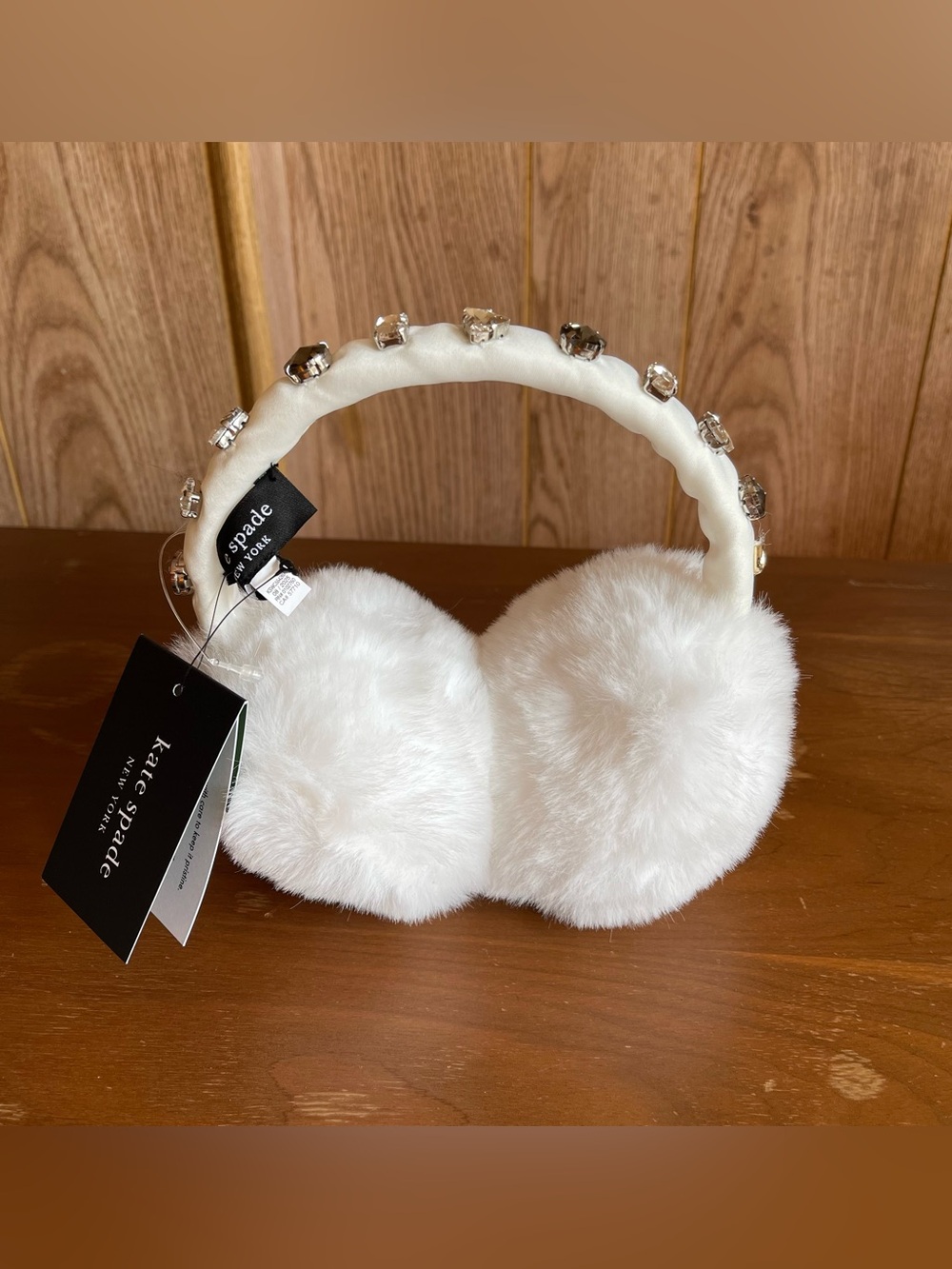 Kate Spade Embellished Faux Fur Earmuff.